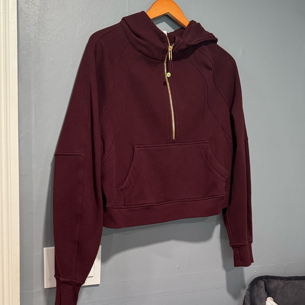 Cropped Scuba Half-Zip Hoodie